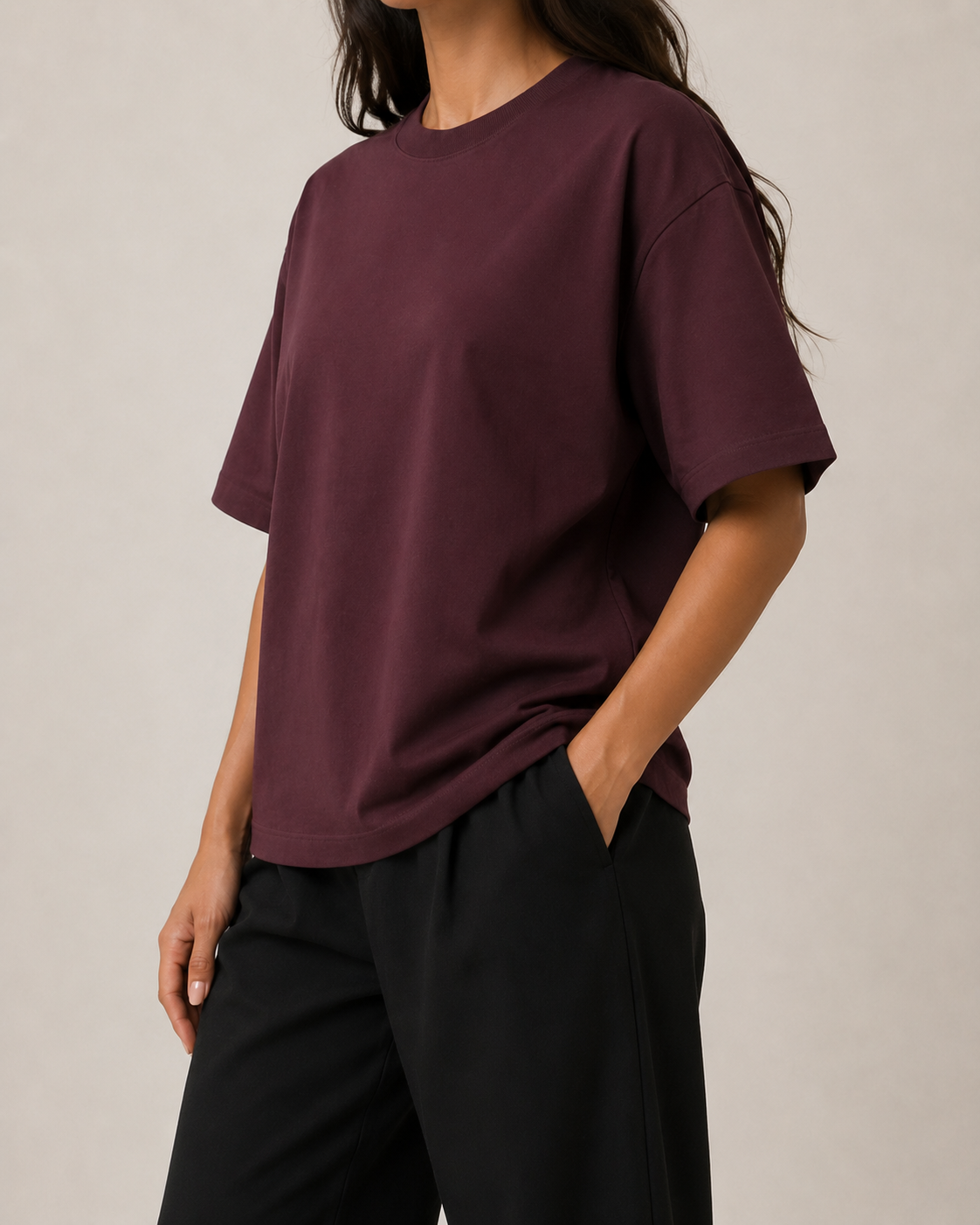 Oversized T-Shirt - Deep Burgundy