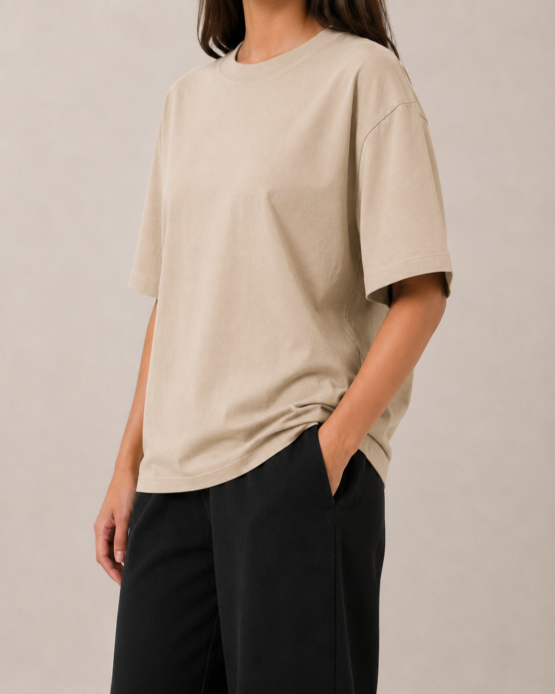 Oversized T-Shirt - Sand Beige